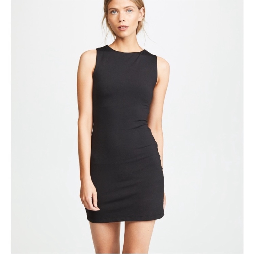Susana Monaco Open Back Cutout Fitted Classic Mini Dress Black Size Small S